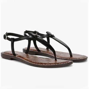 Sam Edelman Gigi Kids Black Patent Thong Flat Sandal               US 13     NWT